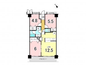 相模原市南区古淵、マンションの間取り画像です