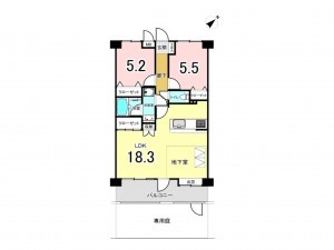 相模原市南区相模大野、マンションの間取り画像です