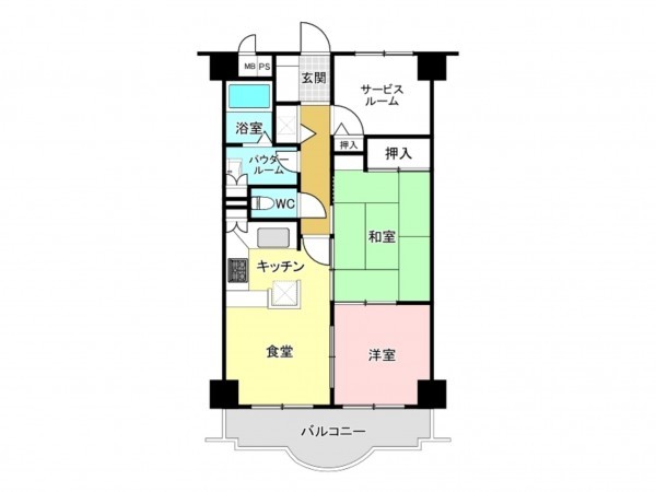 相模原市南区麻溝台、マンションの間取り画像です