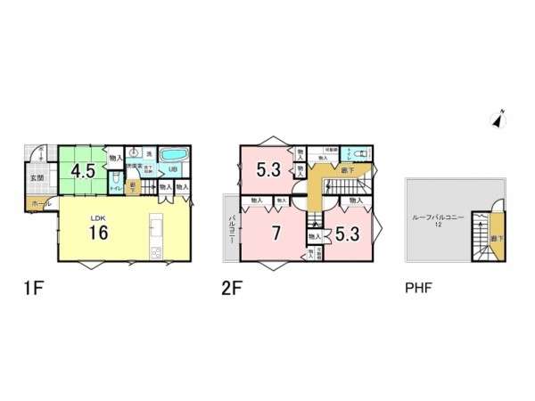 相模原市南区御園、新築一戸建ての間取り画像です