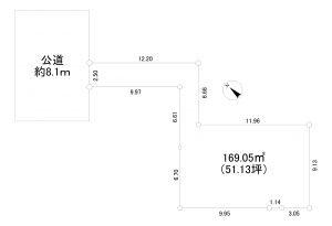相模原市南区相武台、土地の間取り画像です