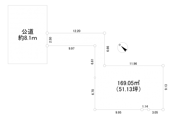 相模原市南区相武台、土地の間取り画像です