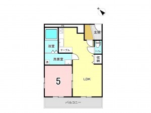 相模原市南区東林間、マンションの間取り画像です