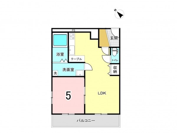 相模原市南区東林間、マンションの間取り画像です