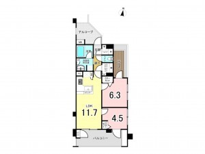 相模原市南区上鶴間本町、マンションの間取り画像です