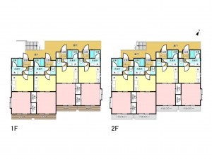 相模原市南区南台、収益物件/アパートの間取り画像です