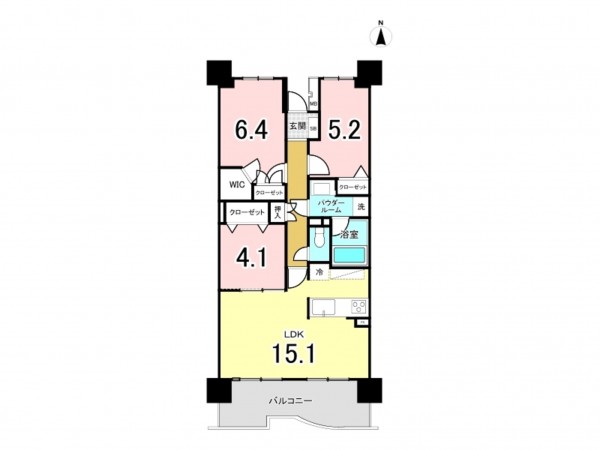 相模原市南区上鶴間本町、マンションの間取り画像です
