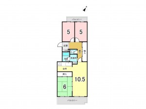 相模原市南区新磯野、マンションの間取り画像です
