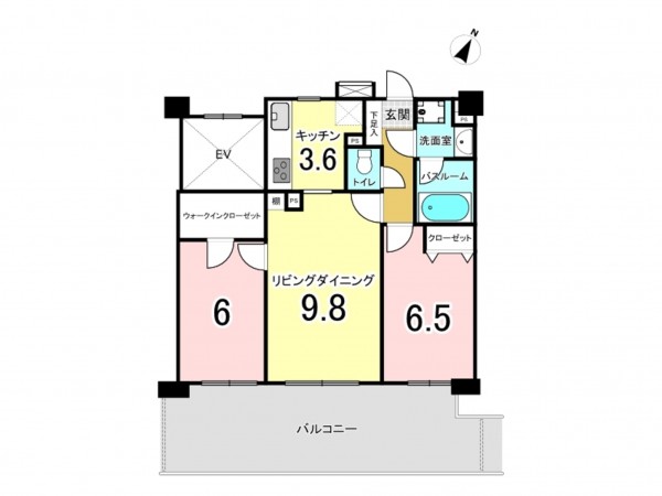 相模原市南区上鶴間本町、マンションの間取り画像です
