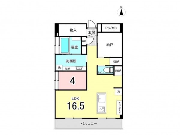 相模原市南区大野台、マンションの間取り画像です