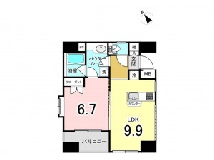 相模原市南区相模大野、マンションの間取り画像です