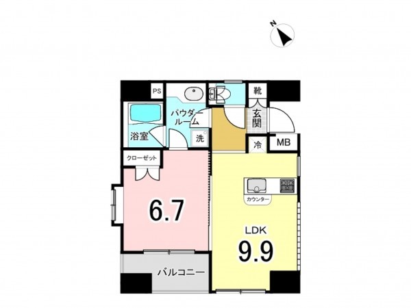 相模原市南区相模大野、マンションの間取り画像です