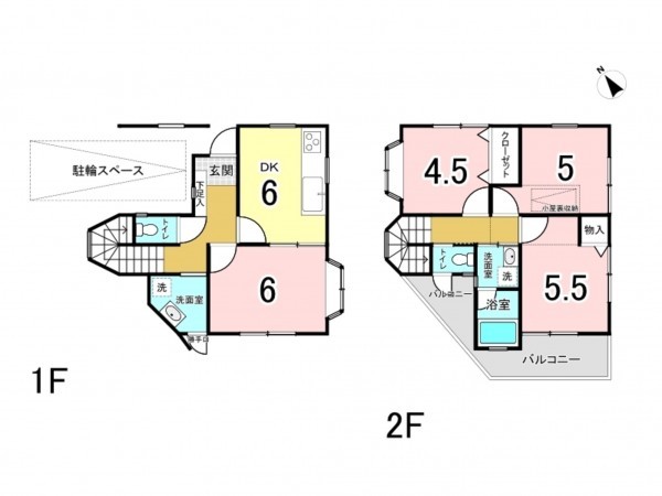 相模原市南区東大沼、中古一戸建ての間取り画像です