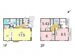 相模原市南区御園、新築一戸建ての間取り画像です