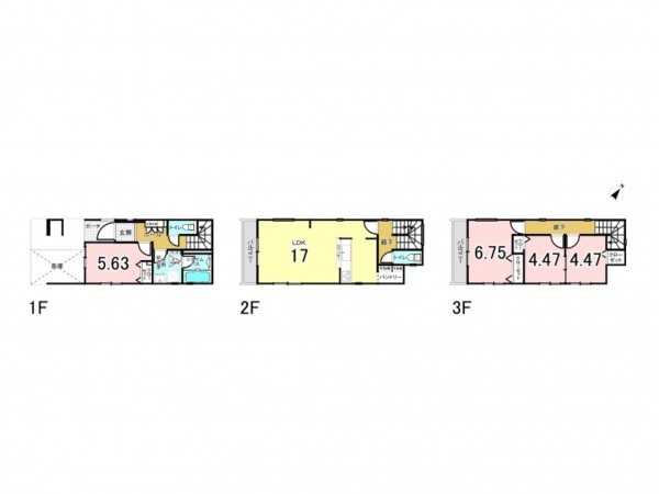 相模原市南区相武台、新築一戸建ての間取り画像です
