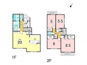 相模原市南区相南、新築一戸建ての間取り画像です
