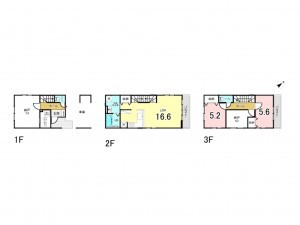 相模原市南区古淵、新築一戸建ての間取り画像です