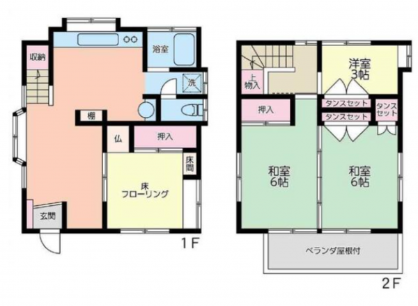 相模原市南区相模台、中古一戸建ての間取り画像です