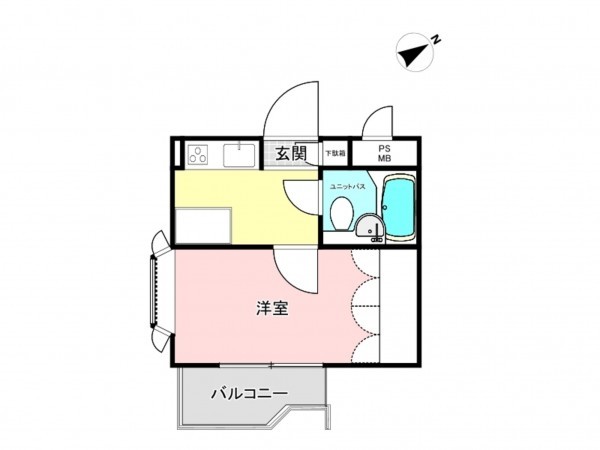 相模原市南区南台、マンションの間取り画像です