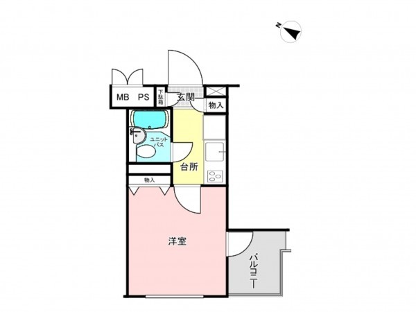 相模原市南区南台、マンションの間取り画像です