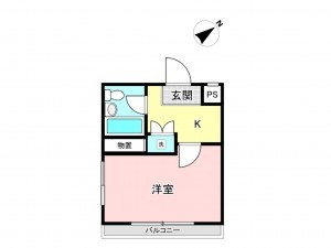 相模原市南区東林間、マンションの間取り画像です
