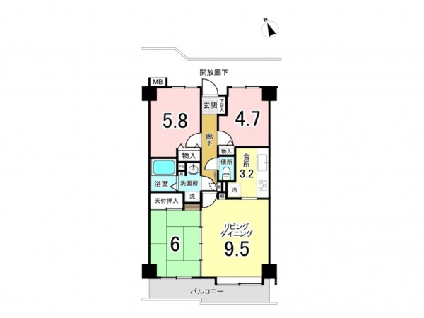相模原市南区上鶴間本町、マンションの間取り画像です