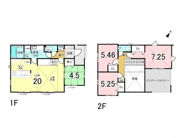 相模原市南区東大沼、新築一戸建ての間取り画像です