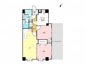 相模原市南区新磯野、マンションの間取り画像です