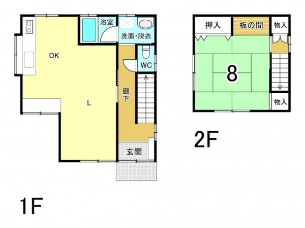 相模原市南区磯部、中古一戸建ての間取り画像です