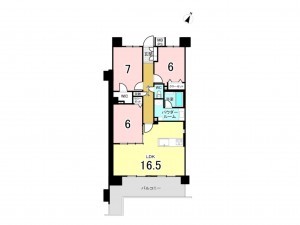 相模原市南区相南、マンションの間取り画像です