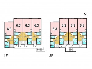 相模原市南区上鶴間、収益物件/アパートの間取り画像です