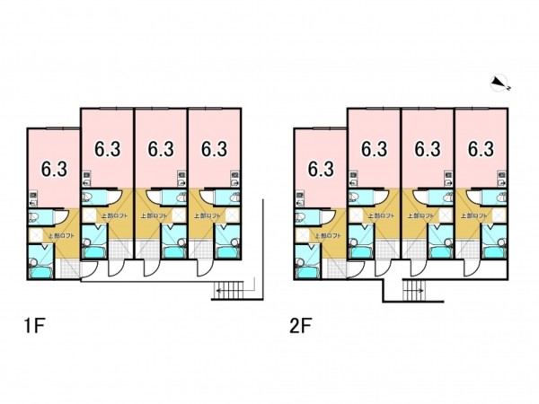 相模原市南区上鶴間、収益物件/アパートの間取り画像です