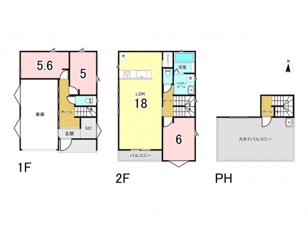 相模原市南区磯部、新築一戸建ての間取り画像です