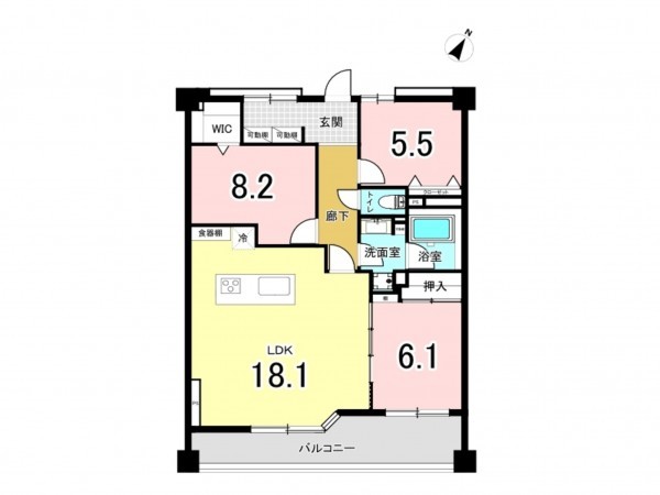 相模原市南区上鶴間本町、マンションの間取り画像です