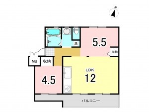 相模原市南区相模台、マンションの間取り画像です