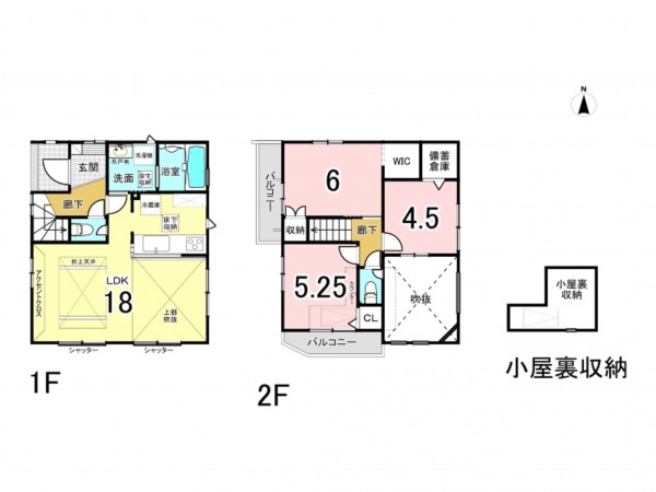 相模原市南区磯部、新築一戸建ての間取り画像です