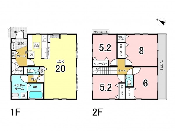 相模原市南区相武台、新築一戸建ての間取り画像です