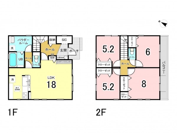 相模原市南区相武台、新築一戸建ての間取り画像です