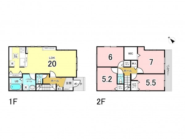 相模原市南区相武台、新築一戸建ての間取り画像です