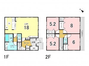 相模原市南区相武台、新築一戸建ての間取り画像です