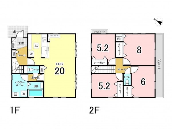 相模原市南区相武台、新築一戸建ての間取り画像です