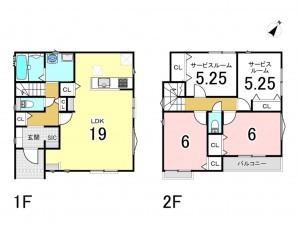 相模原市南区相模台、新築一戸建ての間取り画像です