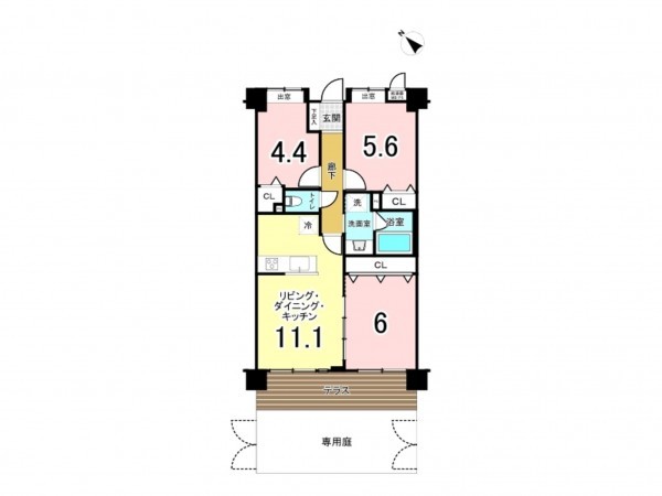 相模原市南区上鶴間本町、マンションの間取り画像です
