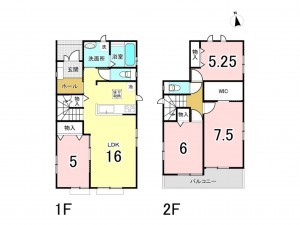 相模原市南区上鶴間本町、新築一戸建ての間取り画像です