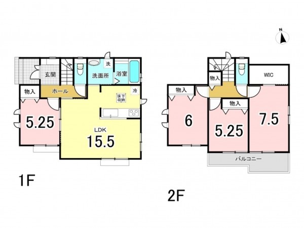 相模原市南区上鶴間本町、新築一戸建ての間取り画像です