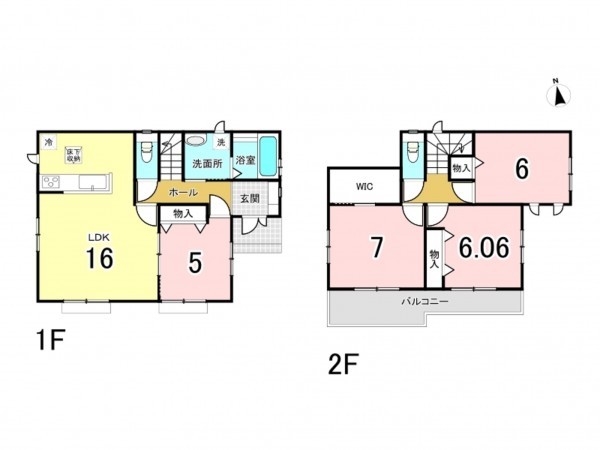 相模原市南区上鶴間本町、新築一戸建ての間取り画像です