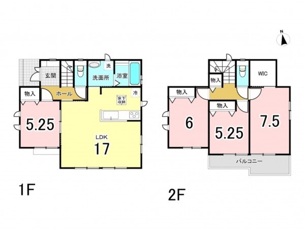 相模原市南区上鶴間本町、新築一戸建ての間取り画像です