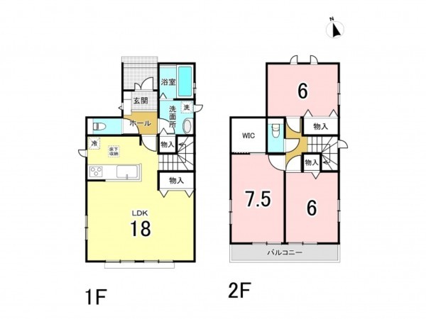 相模原市南区上鶴間本町、新築一戸建ての間取り画像です