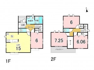 相模原市南区上鶴間本町、新築一戸建ての間取り画像です