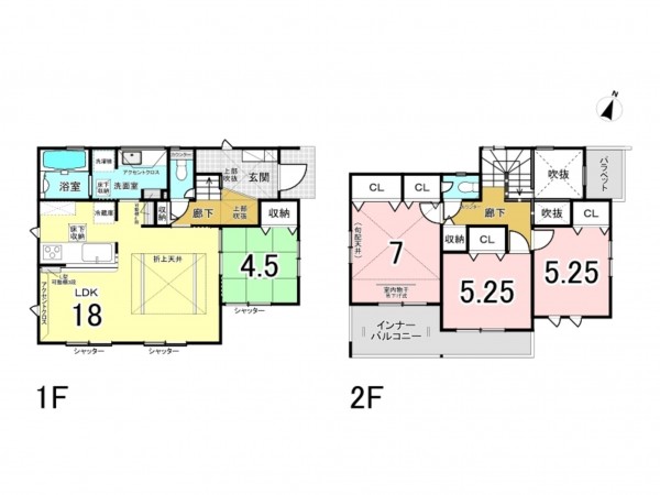 相模原市南区新戸、新築一戸建ての間取り画像です